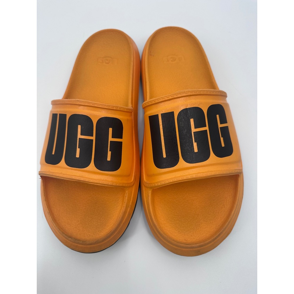 UGG Mens Slide Sandals Orange‎ Logo Comfort Casual Pool Slides